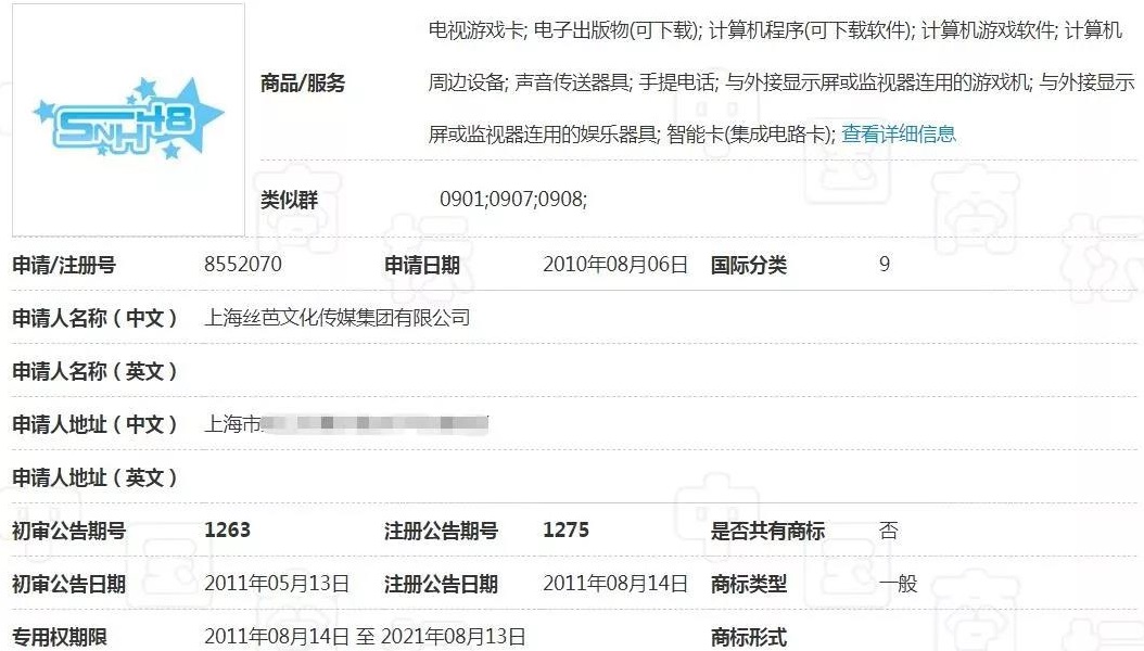 经纪公司拥有商标上千件，却唯独漏了这件“SNH48”！