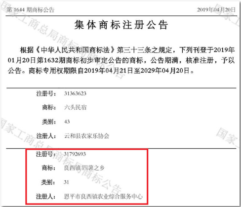 “四薯之乡”商标