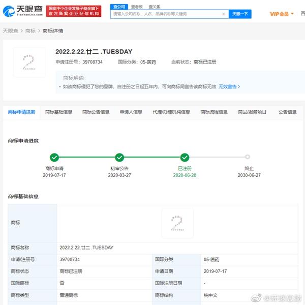 “20220222最有爱的一天”已被注册商标